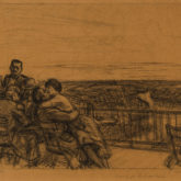 Drawing for Etching ‘Les Deux Pigeons’