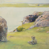 Study at Brenton’s Cove, Newport, Looking towards Fort Adams