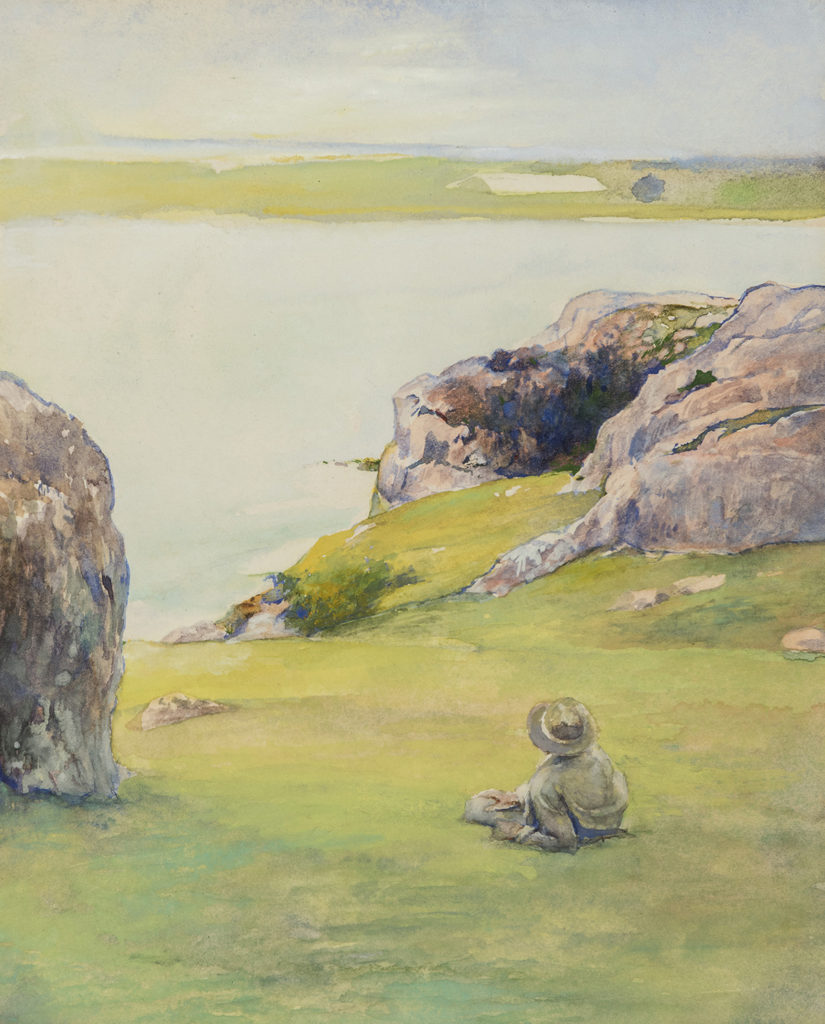 Study at Brenton’s Cove, Newport, Looking towards Fort Adams