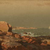 Rocky Coast with Fisherman